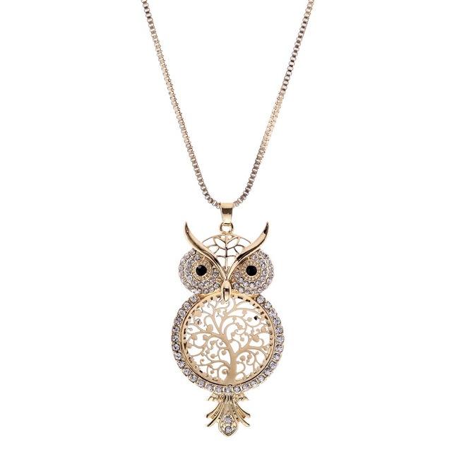 Gold Dream Catcher Style Owl Necklace